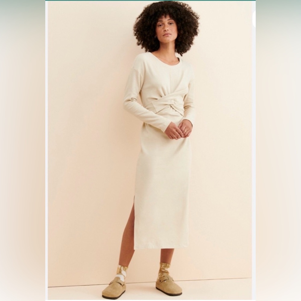 Faherty Alpine Knit Organic Cotton Twist Front Dress